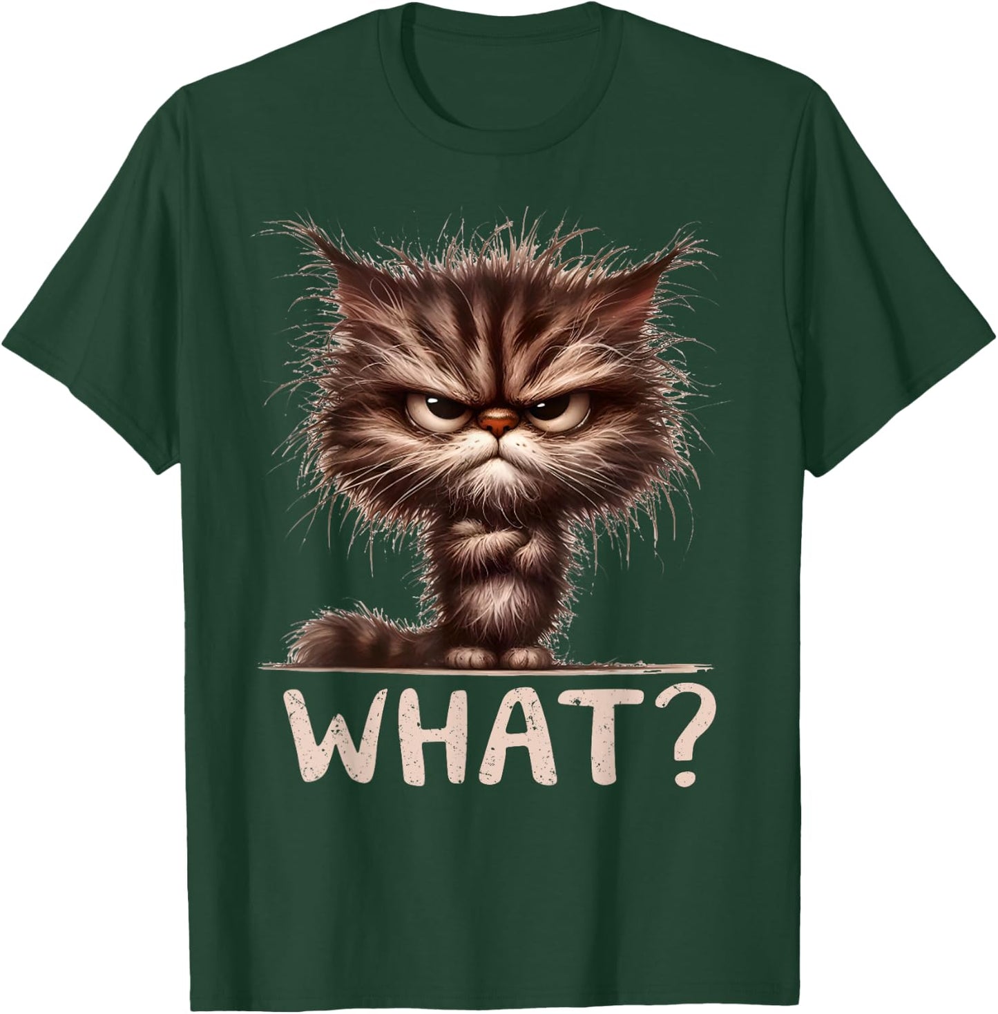 Cat What? Funny Annoyed Looking Cats Sarcasm Humor Saying Women Kids T-Shirt - T-Shirt | Forest