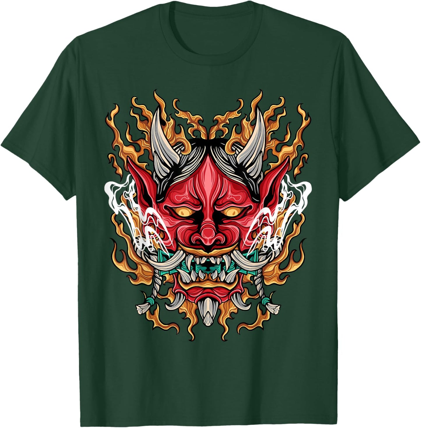 Oni Yokai Dämonen Teufel Geschenk Bekleidung DMTRY Herren Demon Oni Schwarz Kurzarm Klassisch Einfarbig S T-Shirt - T-Shirt | Forest
