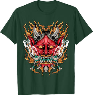 Oni Yokai Dämonen Teufel Geschenk Bekleidung DMTRY Herren Demon Oni Schwarz Kurzarm Klassisch Einfarbig S T-Shirt - T-Shirt | Forest