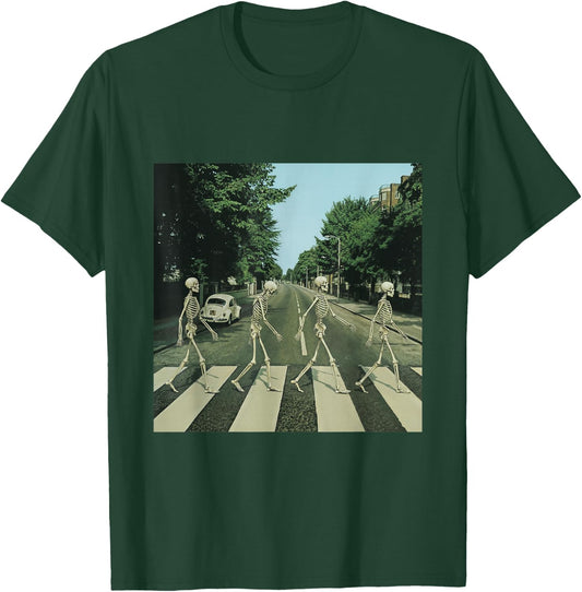 Road to Abbey Skeletons Parody Funny Halloween Dead T-Shirt - T-Shirt | Forest