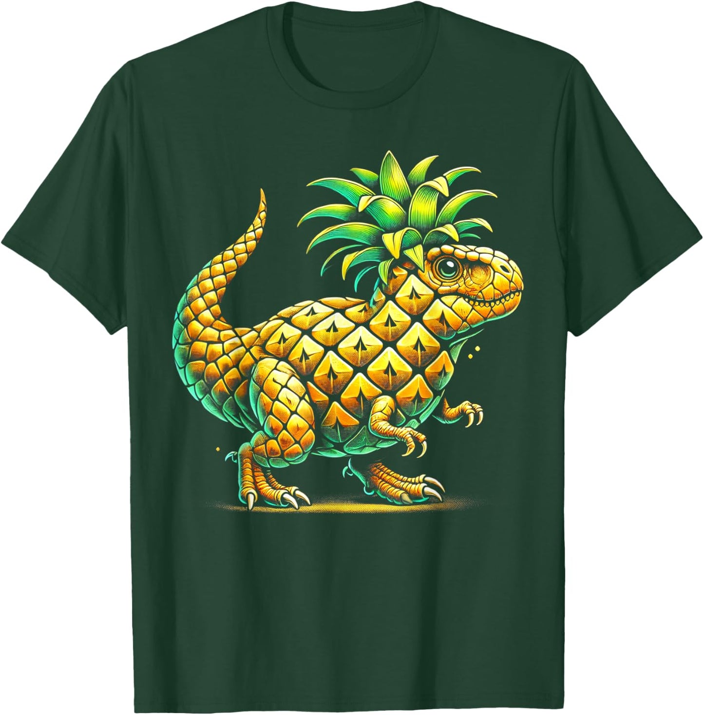 Pineapple Dinosaur Hybrid Funny T-Shirt - T-Shirt | Forest