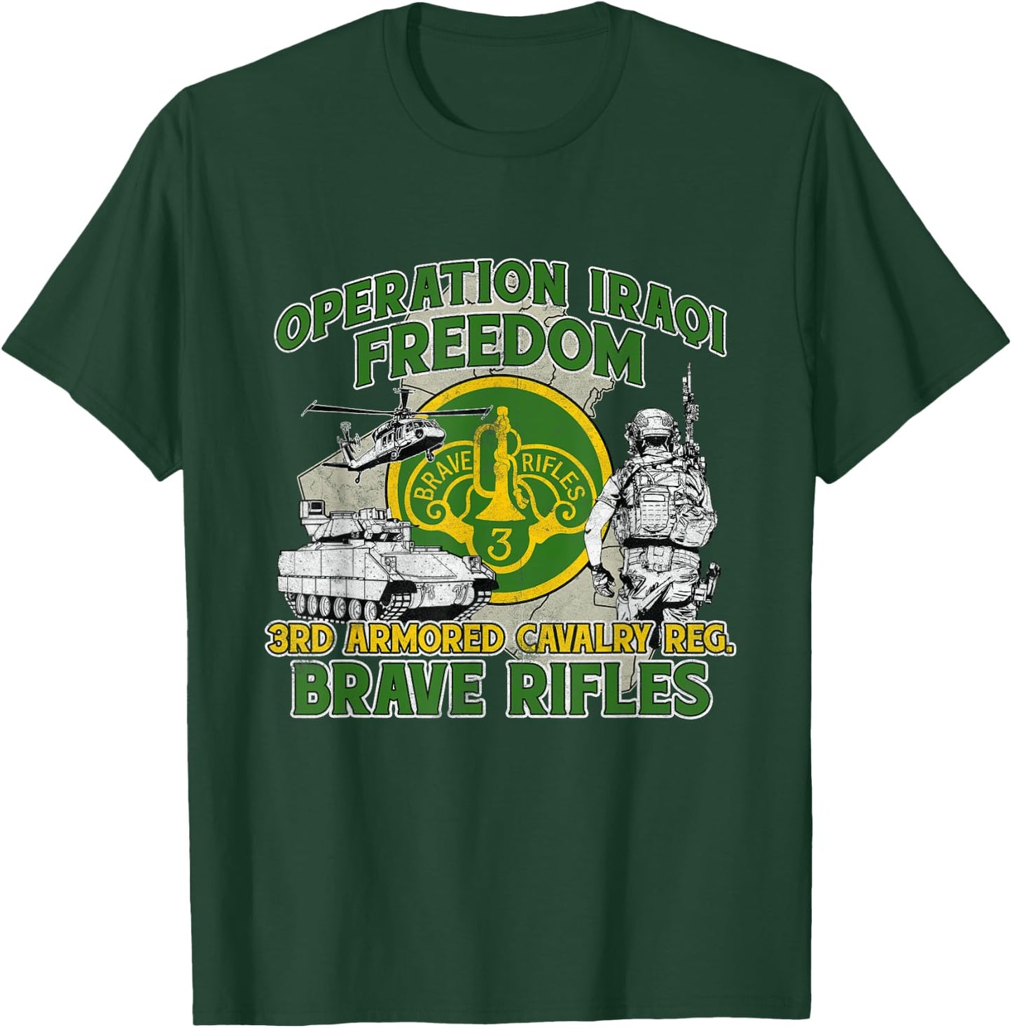 3rd Armored Cavalry Regiment Operation Iraqi Freedom OIF T-Shirt - T-Shirt | Forest