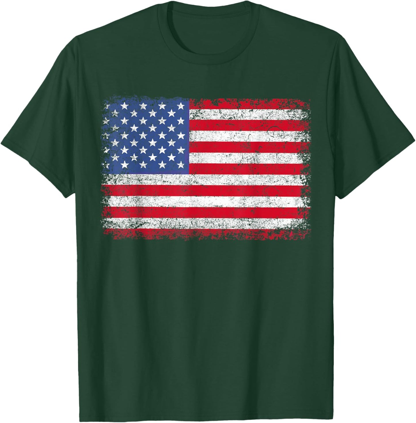 American Flag Patriotic 4th of July Women Kids Boys Girls T-Shirt - T-Shirt | Forest