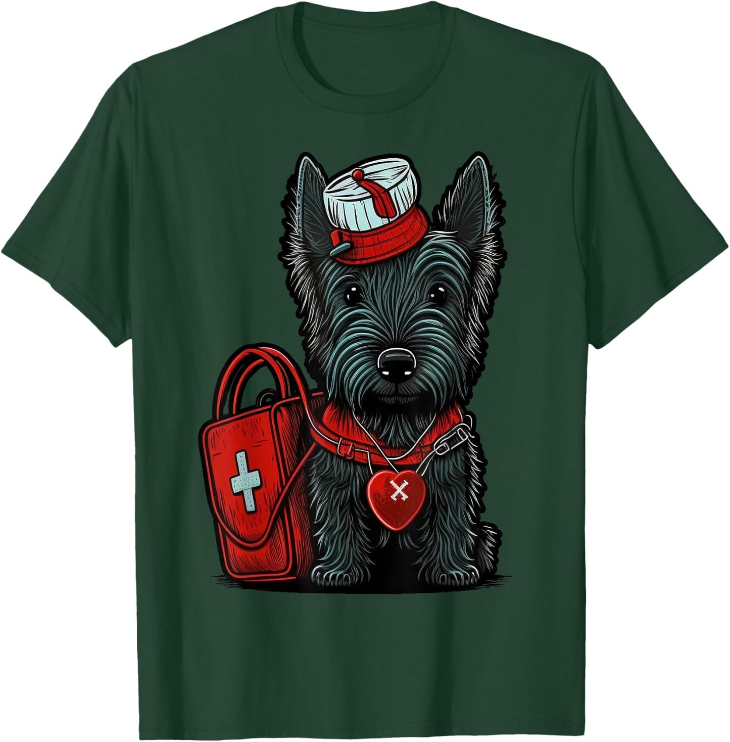 Medical Nursing Scottie on Nurse Scottish Terrier T-Shirt - T-Shirt | Forest