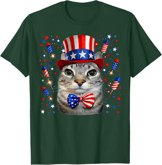 Funny Cat Meme 4th of July Party 250 Anniversary USA T-Shirt - T-Shirt | Forest