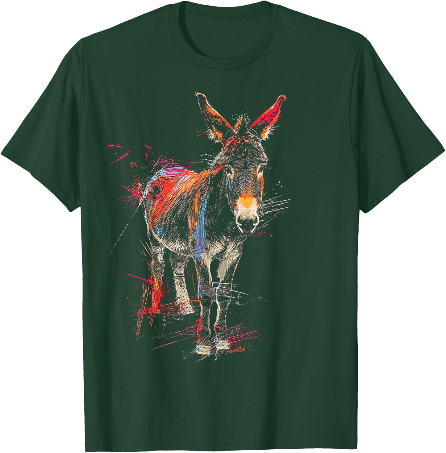 Donkey Animal Graphic Art Donkey , black T-Shirt - T-Shirt | Forest