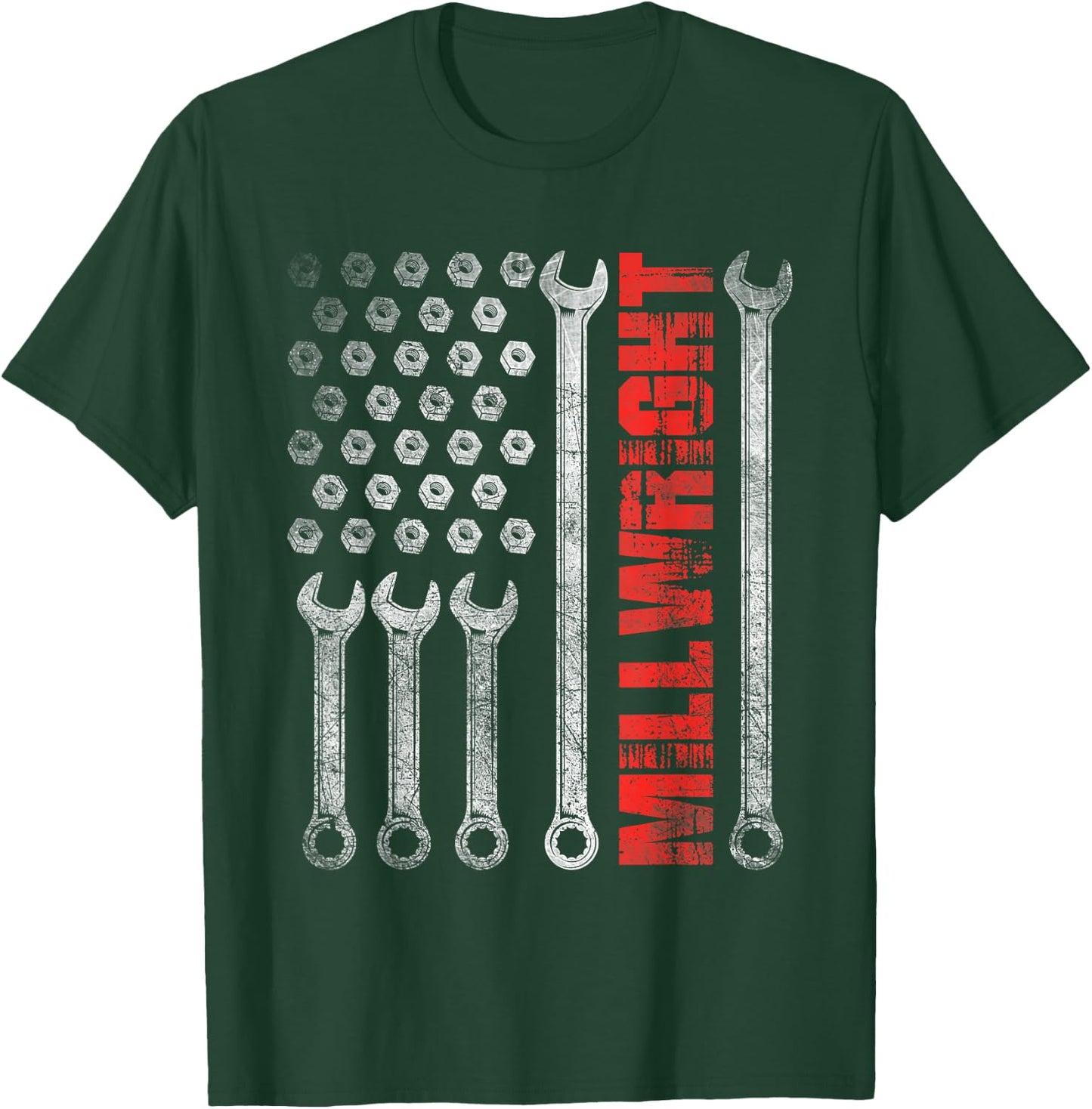 Millwright - Patriotic American Flag Machinist Steel Worker T-Shirt - T-Shirt | Forest