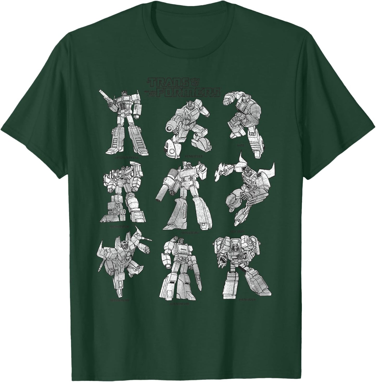 Transformers Autobots Textbook Sketches Stack T-Shirt - T-Shirt | Forest