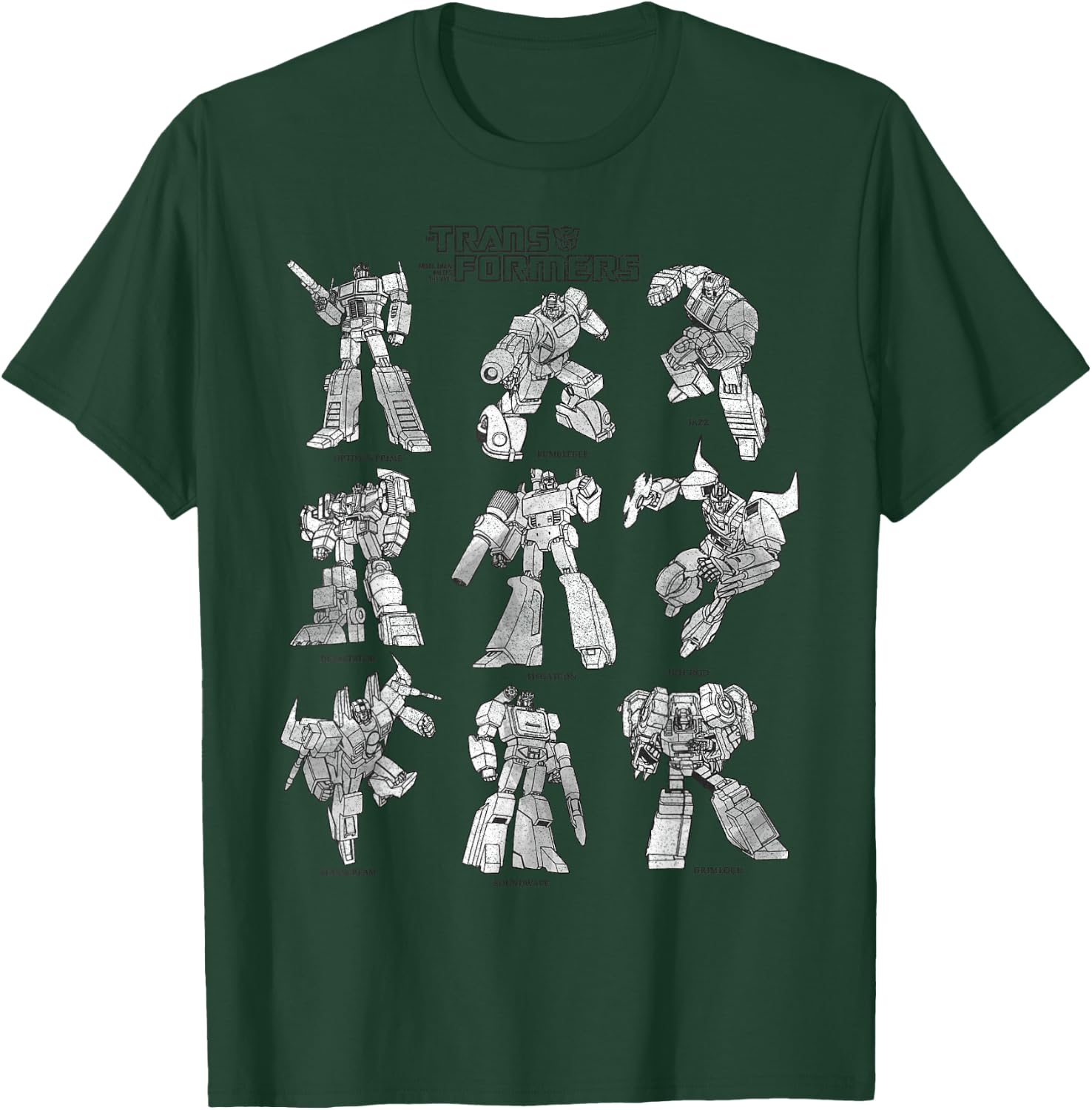 Transformers Autobots Textbook Sketches Stack T-Shirt - T-Shirt | Forest