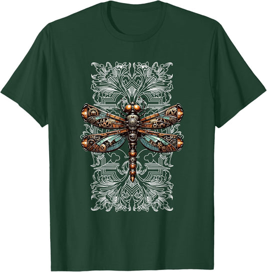Steampunk Dragonfly Victorian Art Mechanical Steam Punk T-Shirt - T-Shirt | Forest