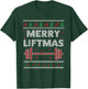 Merry Liftmas Ugly Christmas Gym Workout Funny Fitness T-Shirt - T-Shirt | Forest