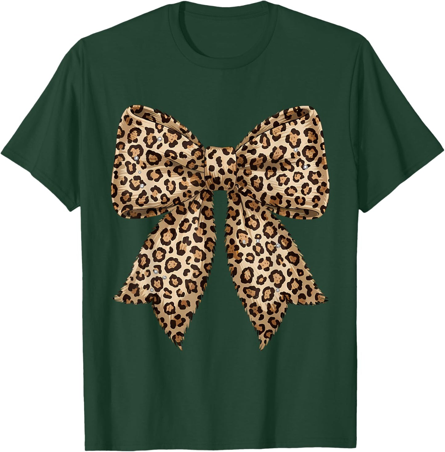 Leopard Bow Coquette Cheetah Pattern T-Shirt - T-Shirt | Forest