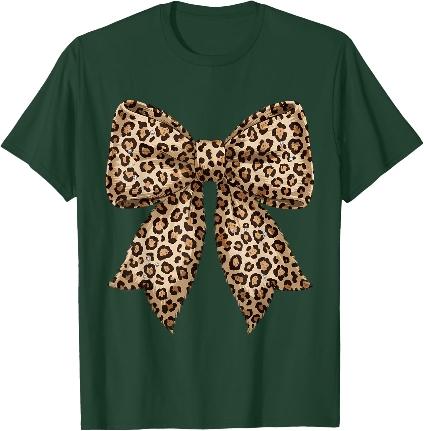 Leopard Bow Coquette Cheetah Pattern T-Shirt - T-Shirt | Forest