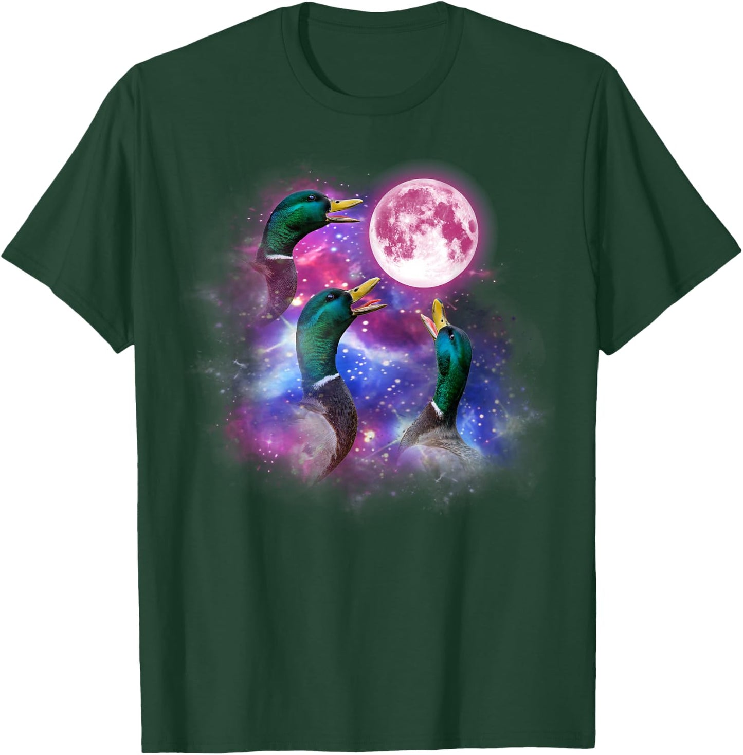 Mallard duck Howling At The Moon Wildlife colorful duck T-Shirt - T-Shirt | Forest