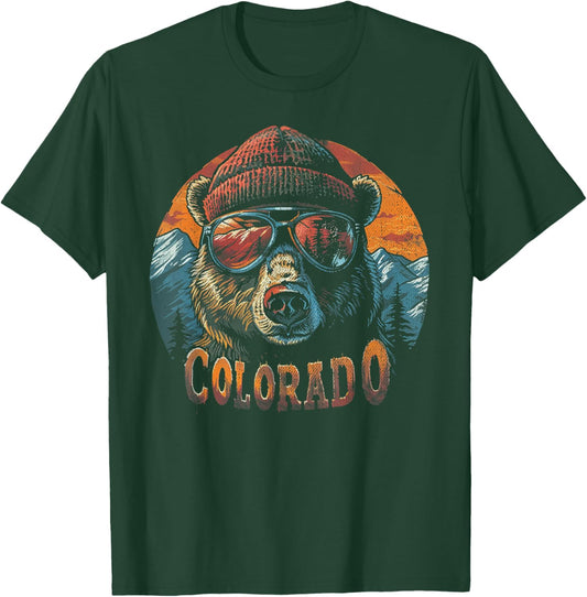 Colorado - Vintage Mountain Hiking Hiker Camping Camper Ski T-Shirt - T-Shirt | Forest