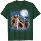 3 Cows Howling At The Moon Funny Cow Lover Animal Farmer T-Shirt - T-Shirt | Forest