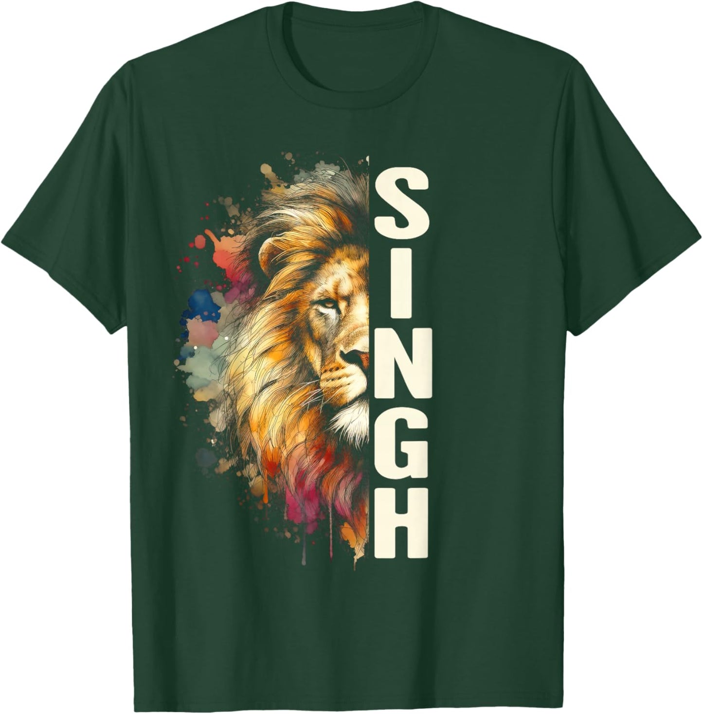 Lion Punjabi Pride Religious Sikh Faith Indian Singh Is King T-Shirt - T-Shirt | Forest