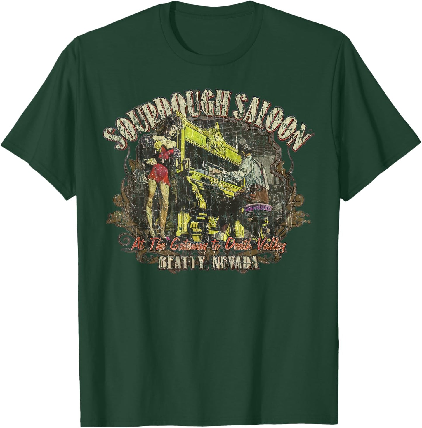 Sourdough Saloon Beatty 1905 Retro Vintage T-Shirt - T-Shirt | Forest