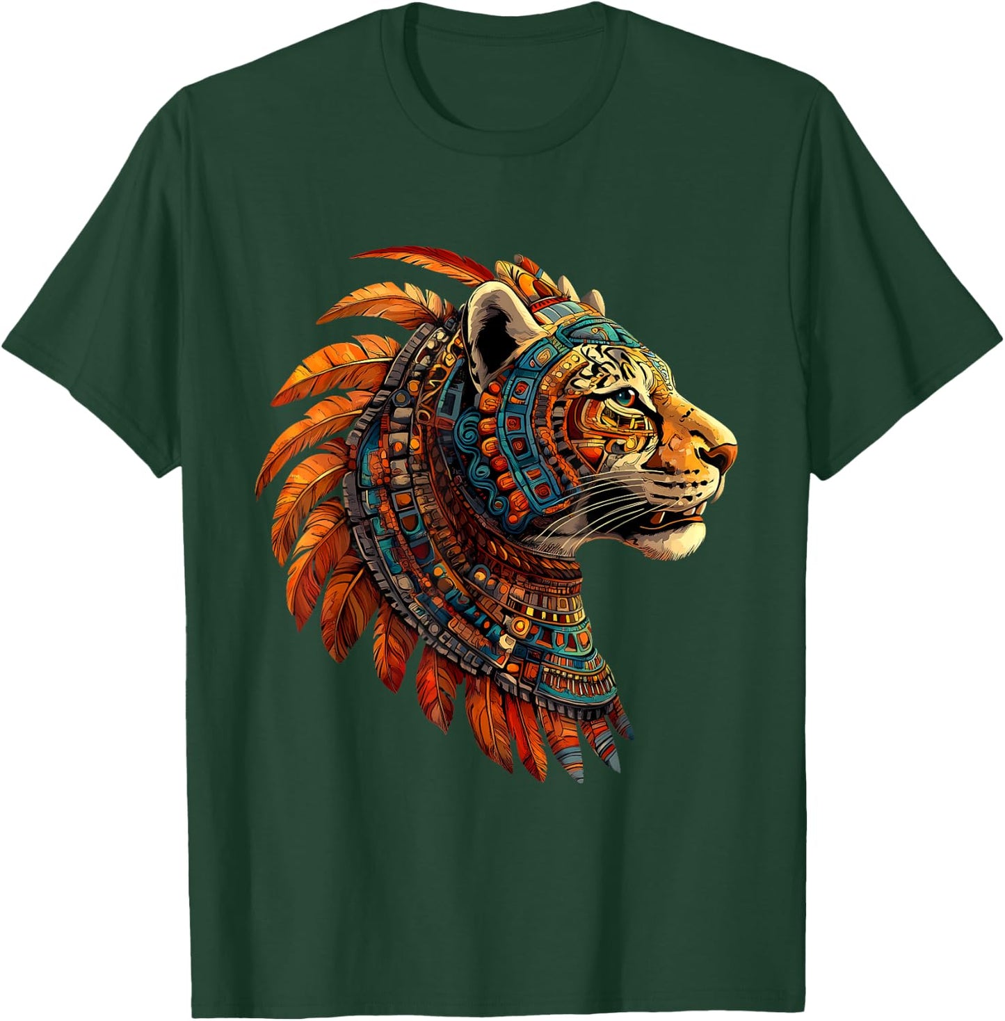 Aztec Jaguar Native Mexican Pride Mayan Mexican Mythology T-Shirt - T-Shirt | Forest
