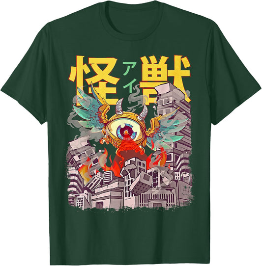 Kaiju Flying Eyeball Japanese Anime Monster Weirdcore T-Shirt - T-Shirt | Forest