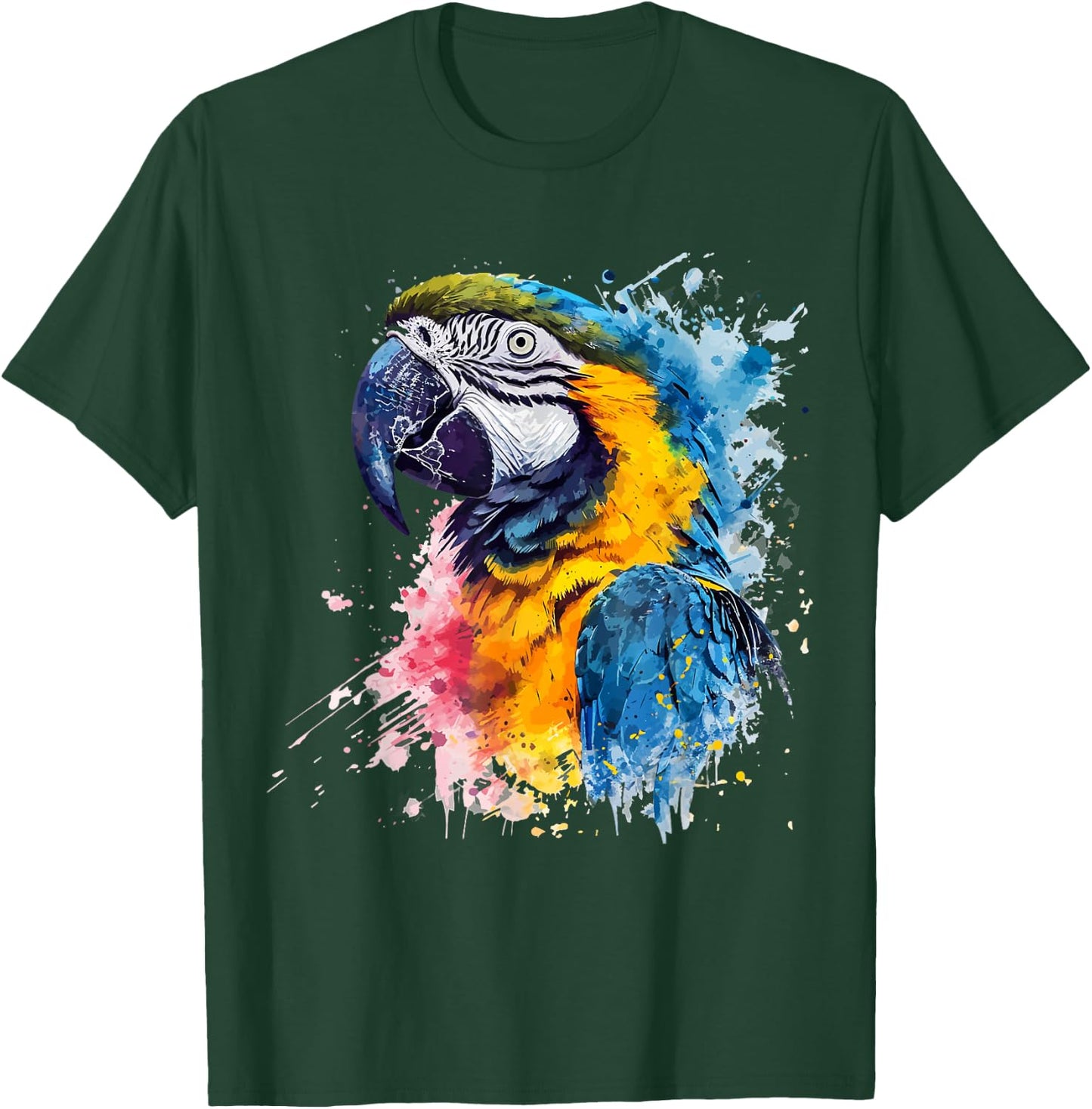 Colorful Parrot Watercolor T-Shirt - T-Shirt | Forest