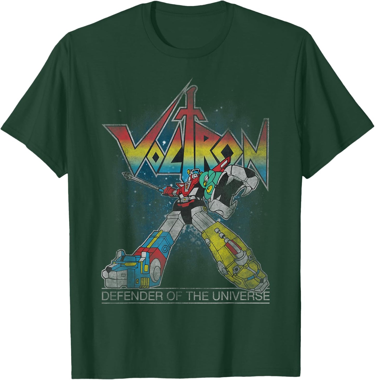 Voltron Retro Defender Rainbow Graphic T-Shirt - T-Shirt | Forest