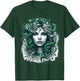 Ancient Greek Mythology Medusahead with Snake Hair Green T-Shirt - T-Shirt | Forest