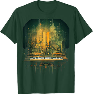 modular Synthesizer elektronische Musik mit Keyboard analog T-Shirt - T-Shirt | Forest