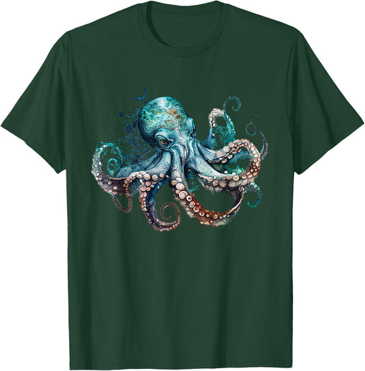 Funny octopus Ocean Zoology Teuthology biologists sailing T-Shirt - T-Shirt | Forest