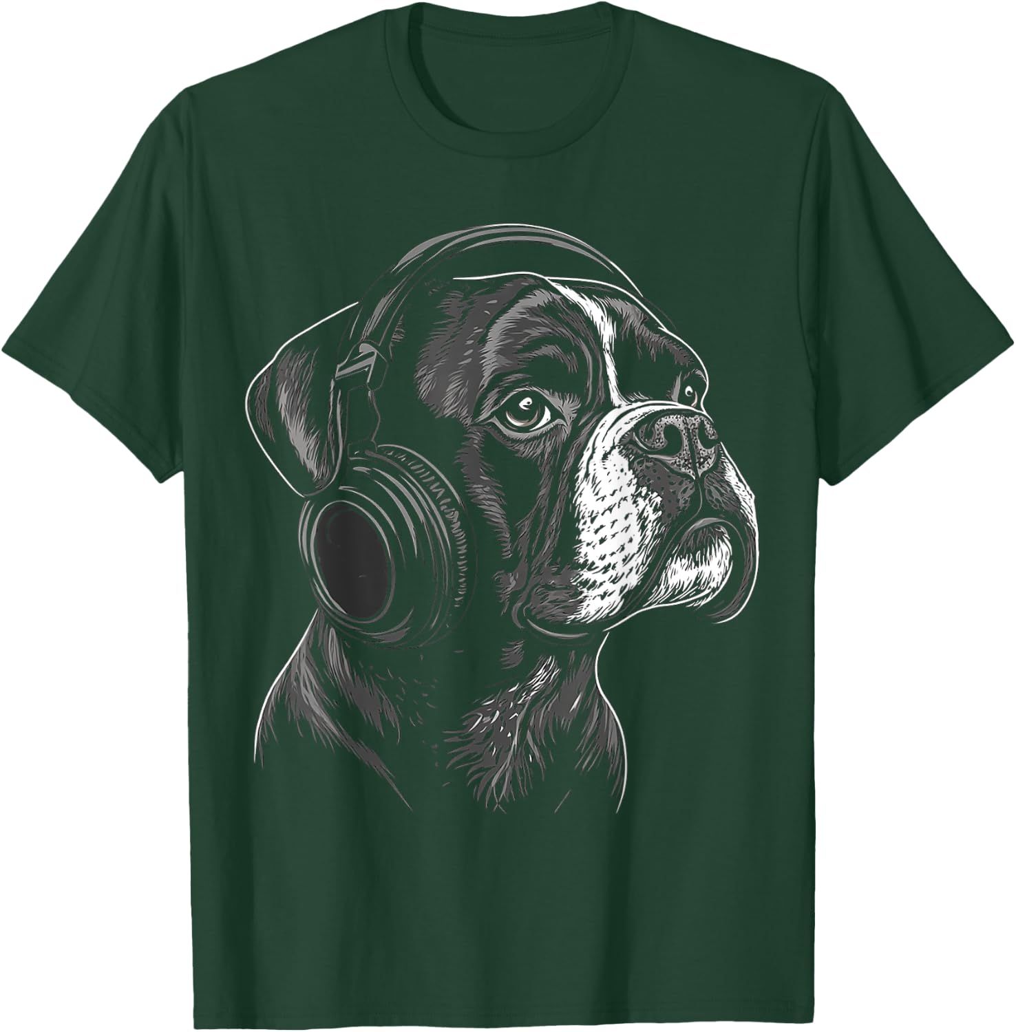 Boxer Chien Motif Animal Animalier Musique Casque Boxer T-Shirt - T-Shirt | Forest