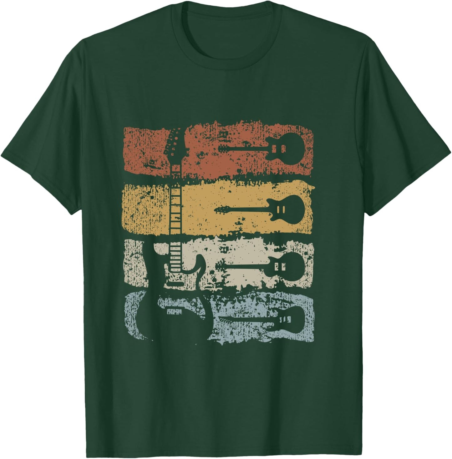 Guitar Player Rock Music Retro Guitar Shirt, black T-Shirt - T-Shirt | Forest