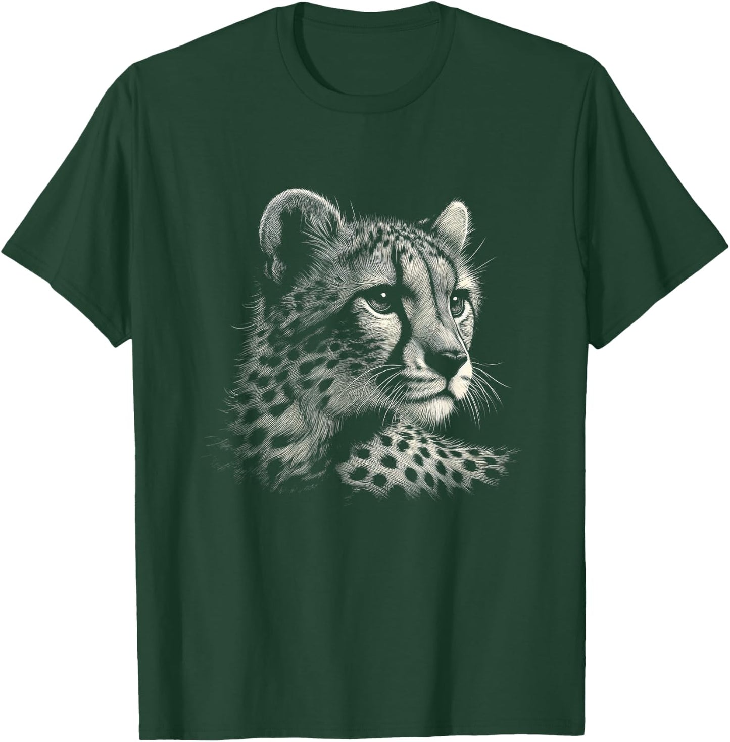 Leopard Cheetah Face Graphic Art Design T-Shirt - T-Shirt | Forest