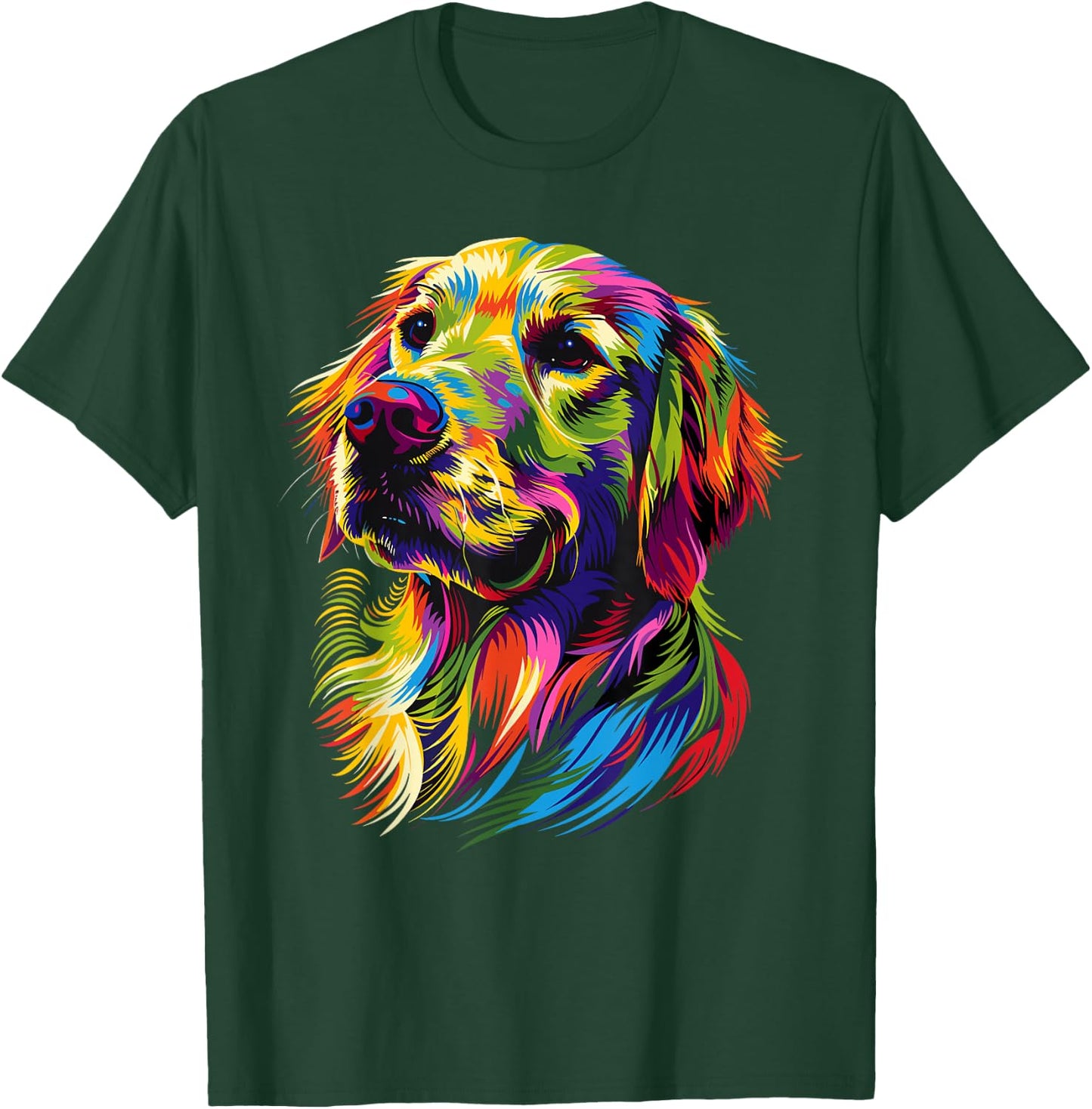 Golden Retriever Dog Colourful Pop Art Dog Lovers , black T-Shirt - T-Shirt | Forest