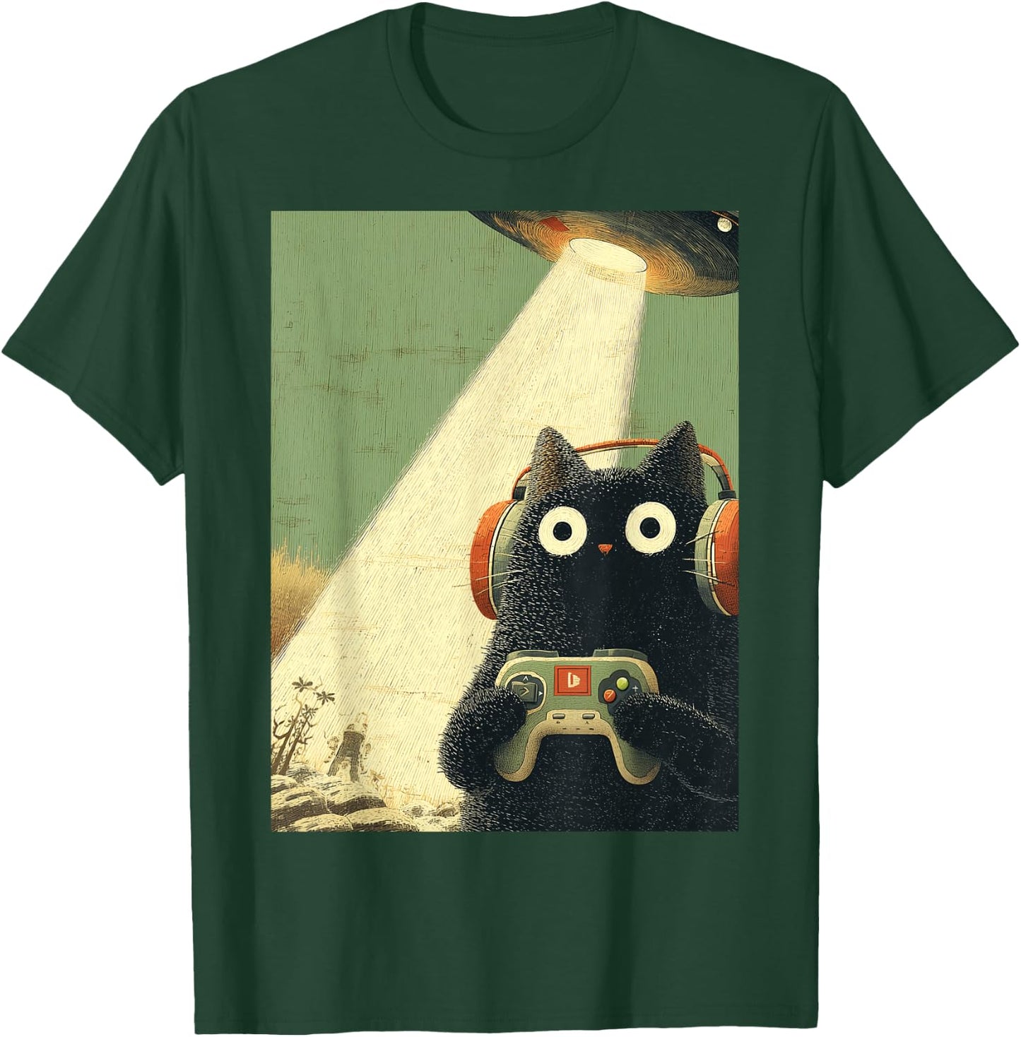 Japanische Zocker Katze Videospiele Entführung UFO Alien T-Shirt - T-Shirt | Forest