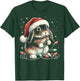 Funny Holland Lop Rabbit Bunny Chew Christmas Light Xmas T-Shirt - T-Shirt | Forest