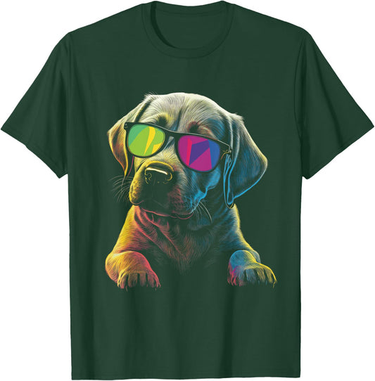 Labrador Retriever, Lab Dog Puppy With Sunglasses, Lab Mom Men Women Kids T-Shirt - T-Shirt | Forest
