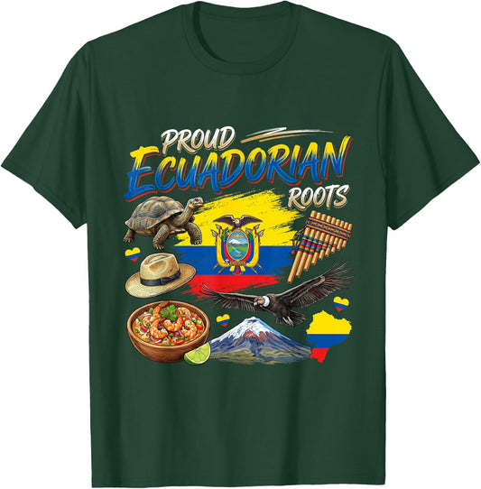 Ecuador Heritage Proud Ecuadorian Roots Men Hispanic Month T-Shirt - T-Shirt | Forest