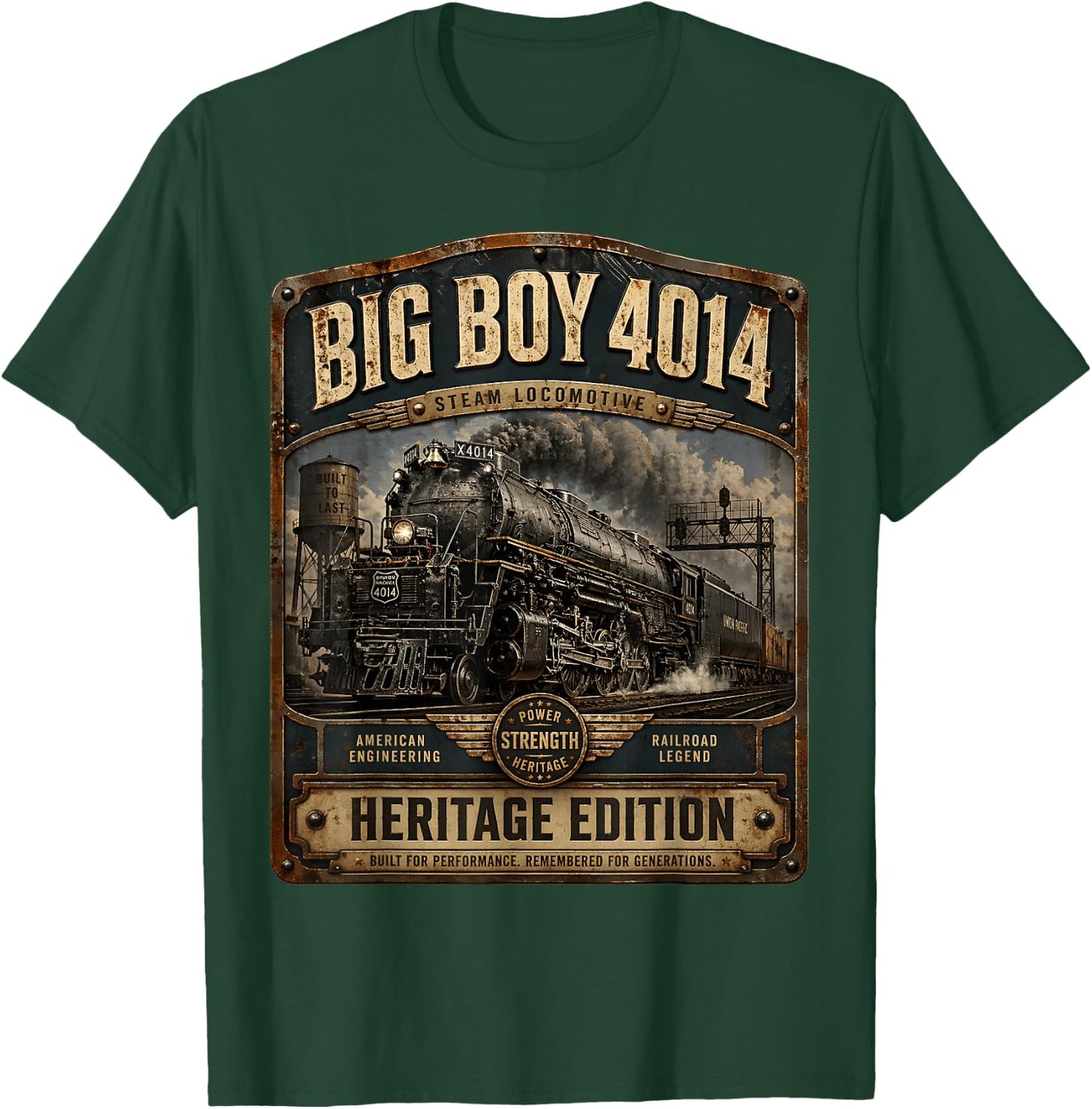 Vintage Steam Locomotive Railroad Train Engine Big Boy 4014 T-Shirt - T-Shirt | Forest