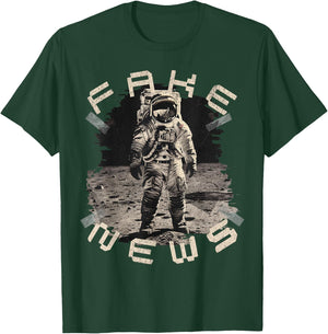 Moon Landing Hoax Apollo 11 Conspiracy Theory Fake News T-Shirt - T-Shirt | Forest