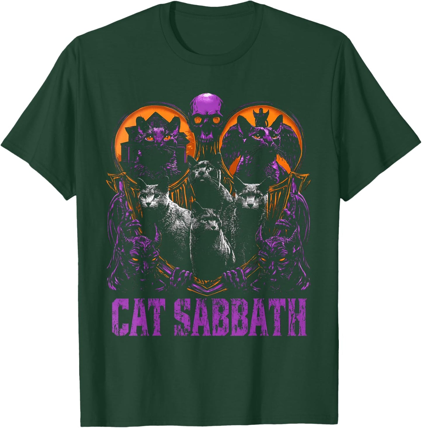 Cat Sabbath Feline Heavy Rock Band Parody Rock Music T-Shirt - T-Shirt | Forest
