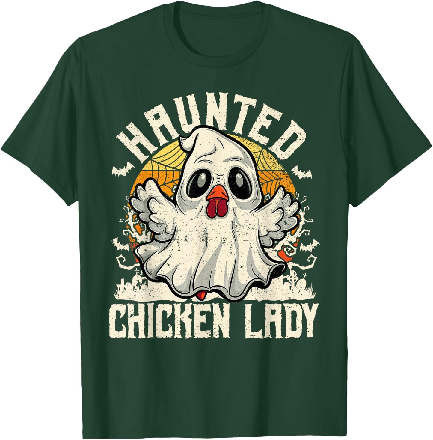 Haunted Chicken Lady Halloween Chicken Women T-Shirt - T-Shirt | Forest