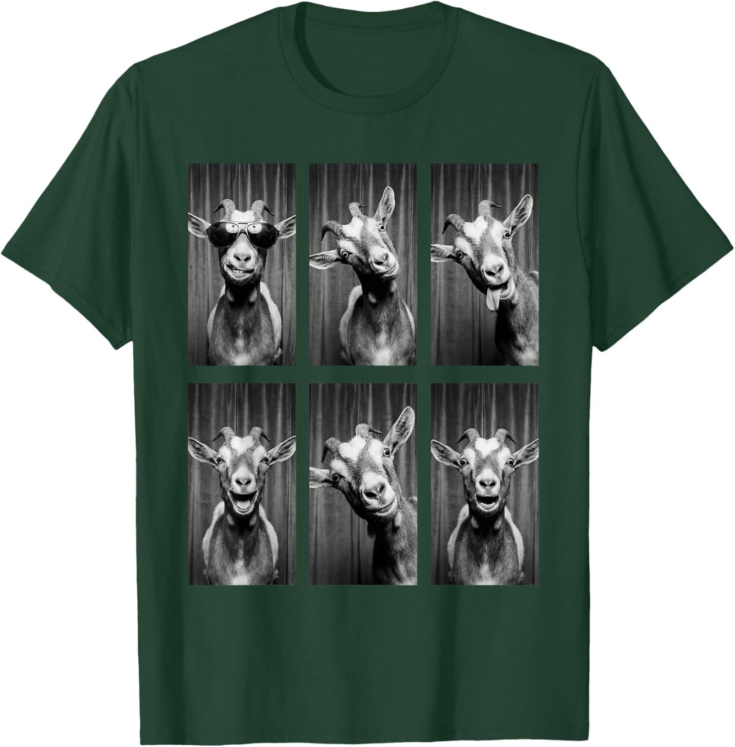 Goat Photobooth Funny Farm Animal Portrait T-Shirt - T-Shirt | Forest