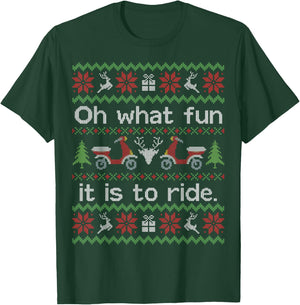 Funny Ugly Sweater Christmas Moped Scooter Shirt T-Shirt - T-Shirt | Forest