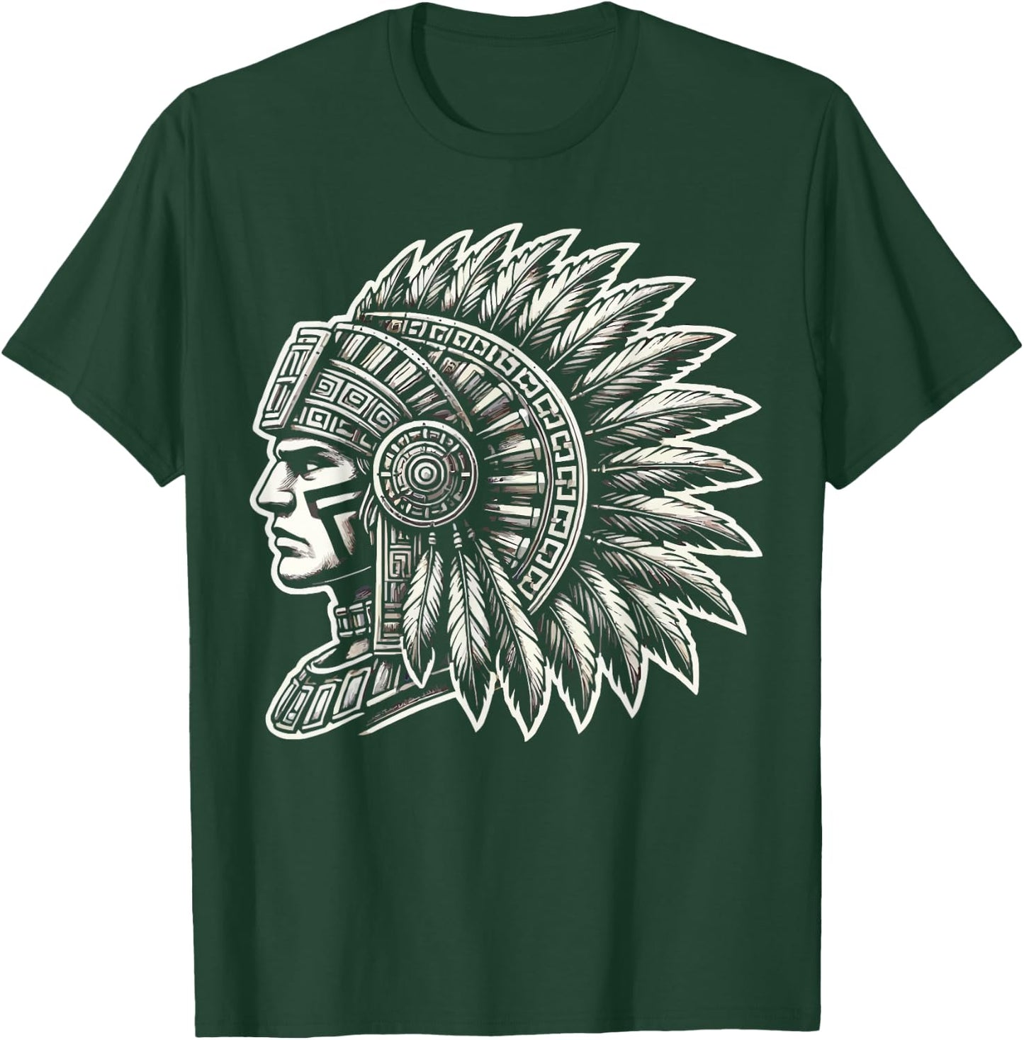 Aztec Warrior Mayan Indigenous Mexican Aztec Jaguar T-Shirt - T-Shirt | Forest