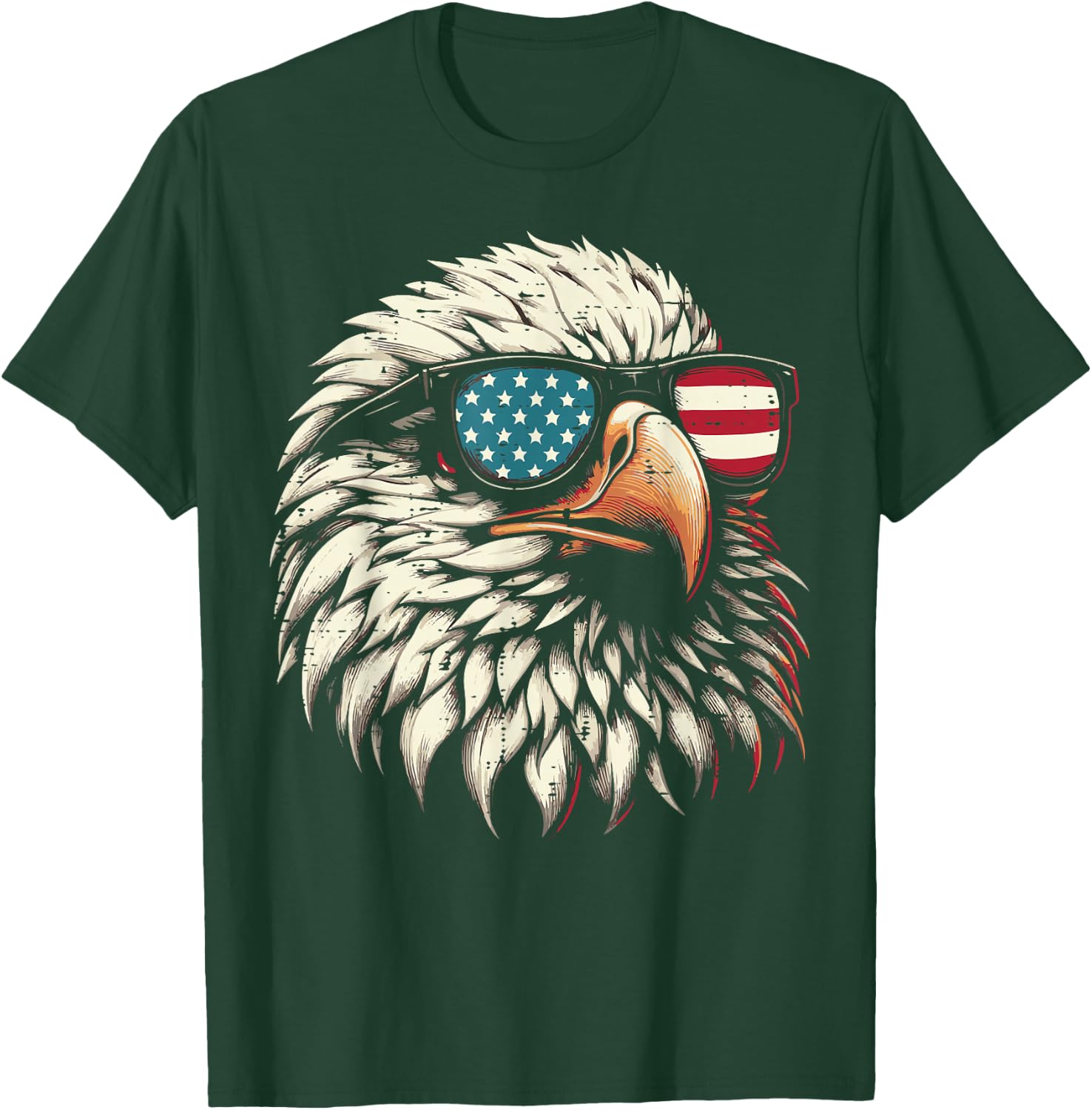 American Eagle USA Sunglasses 4th Of July Women Men Kids T-Shirt - T-Shirt | Forest