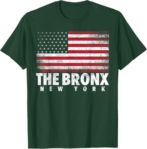 4th of July Gift The Bronx New York NY American Flag USA Kids Men T-Shirt - T-Shirt | Forest