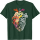 Anatomical Heart And Flowers Funny Nurse Gift Graduation T-Shirt - T-Shirt | Forest