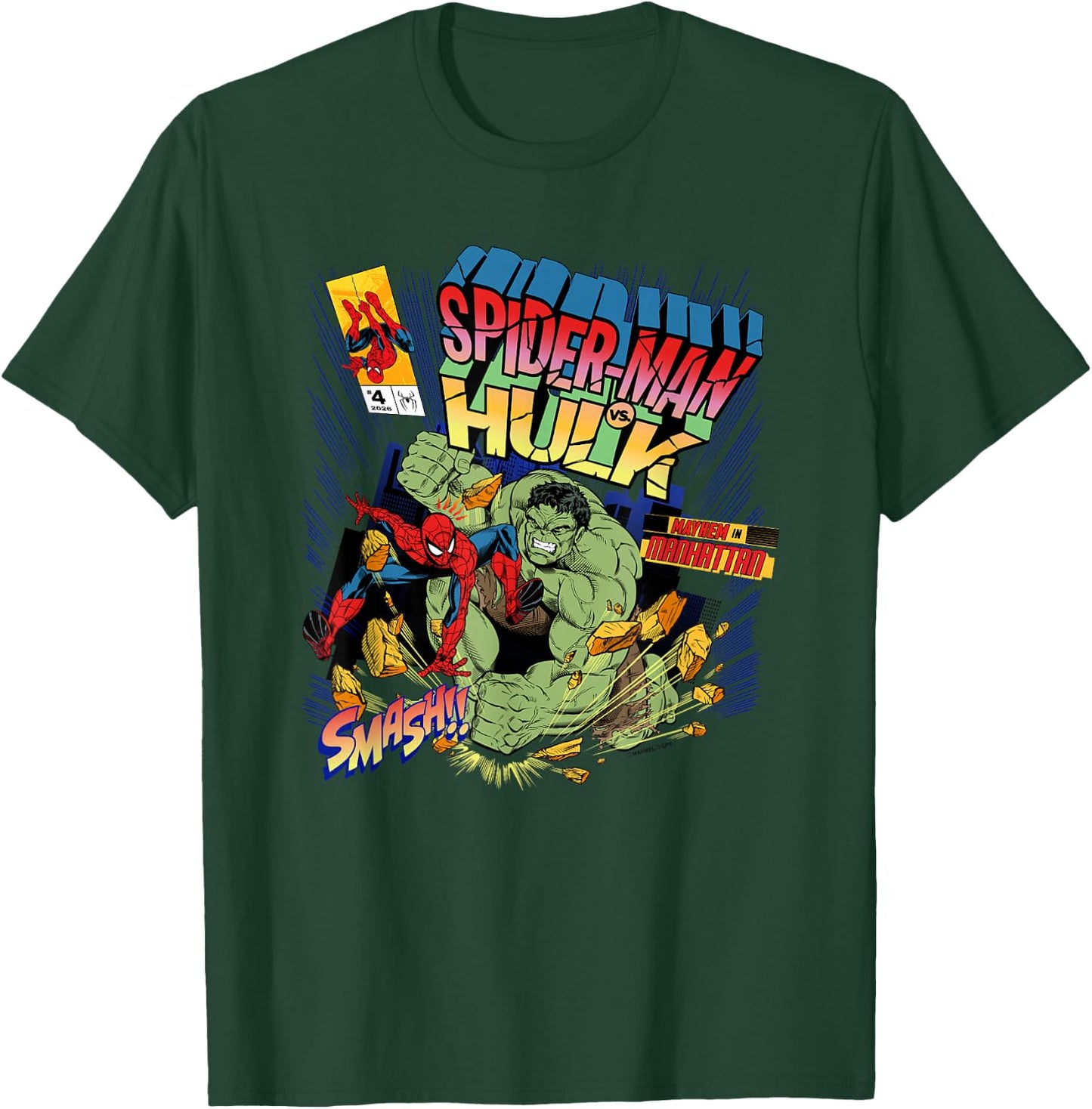 Marvel Spider-Man: New Day Hulk Smash Comic Cover T-Shirt - T-Shirt | Forest