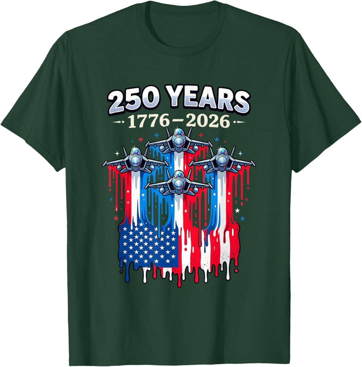250 Anniversary USA Flag T-Shirt - T-Shirt | Forest