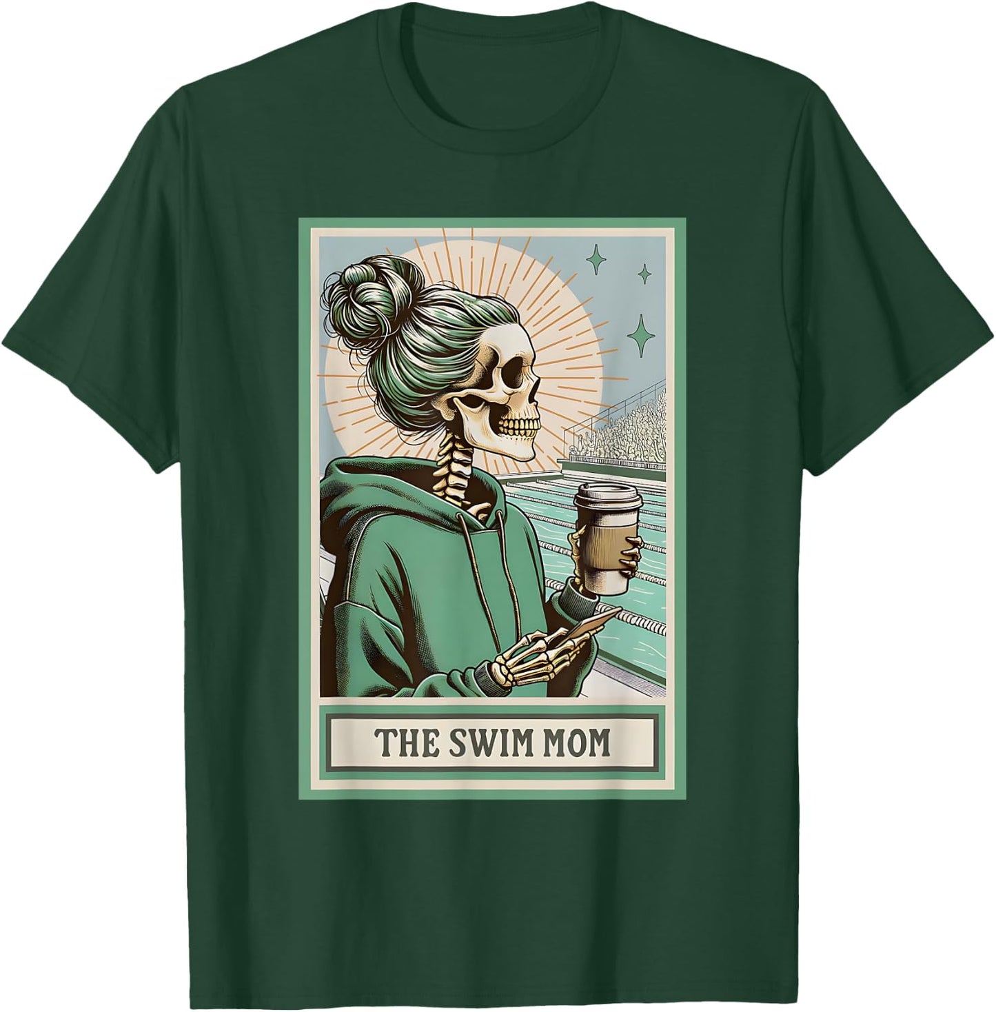 The Swim Mom Skeleton Tarot Card, Swim Mama T-Shirt - T-Shirt | Forest